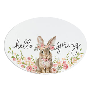 Hello Spring Floral Bunny Wreath Hanger