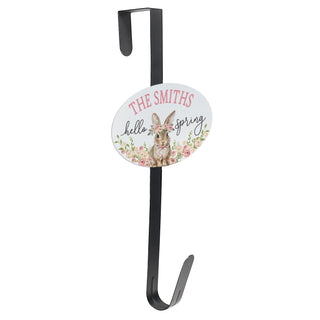 Hello Spring Floral Bunny Wreath Hanger
