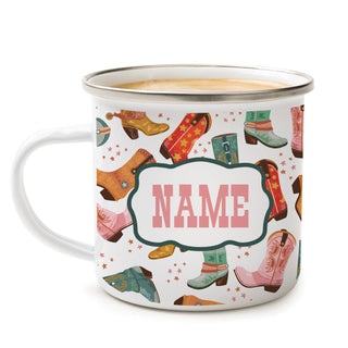 Cowgirl Boots Pattern Camp Mug