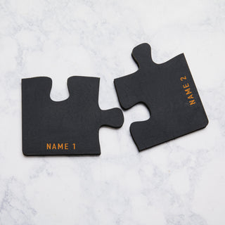 Black Wood Puzzle Coaster Set of 2