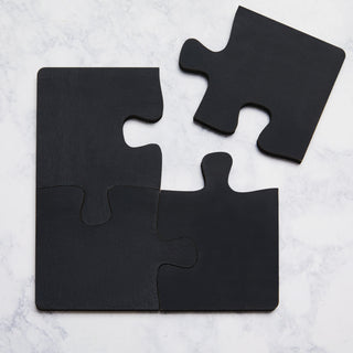 Black Wood Puzzle Coaster Set of 4