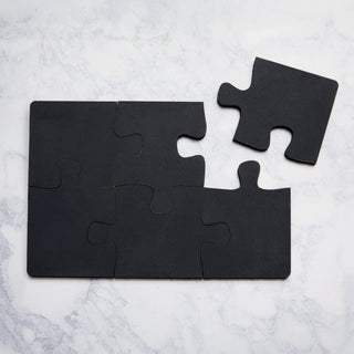 Black Wood Puzzle Coaster Set of 6