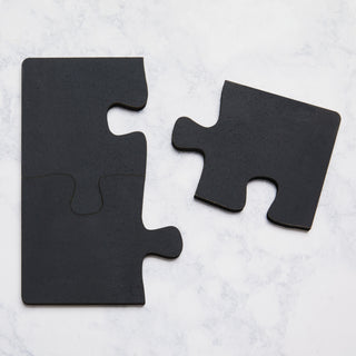 Black Wood Puzzle Coaster Set of 3
