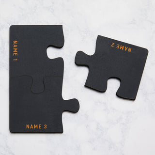 Black Wood Puzzle Coaster Set of 3