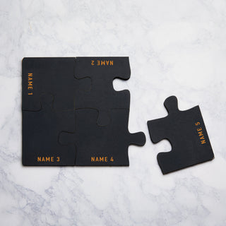 Black Wood Puzzle Coaster Set of 5