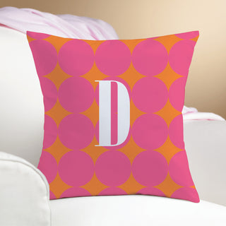 Pink Polka Dots Personalized 14" Throw Pillow