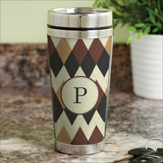 Argyle Personalized Travel Mug