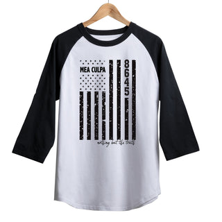 Mea Culpa 8645 Black and White Raglan Jersey