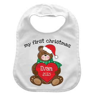 Boy's First Christmas Personalized Bib