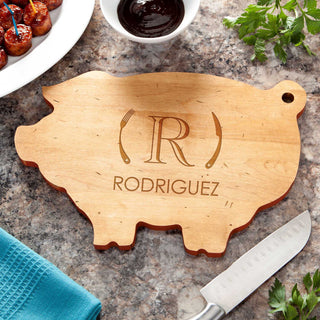 Fork & Knife Personalized Pig Cutting Board