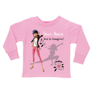 Personalized Miraculous Time to Transform Pink Long Sleeve Tee