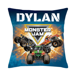 Monster Jam Trucks and Logo 14" Throw Pillow