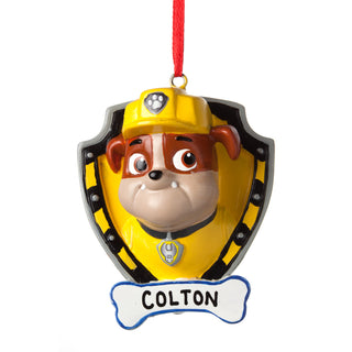 Personalized PAW Patrol Rubble Ornament