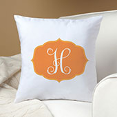 My Orange Intial Personalized 14" Throw Pillow