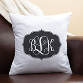 My Black Monogram 14" Throw Pillow