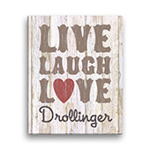 Live, Laugh, Love Personalized 11x14 Beige Canvas
