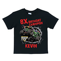 Monster Jam Birthday Champion Black T-shirt
