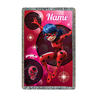 Personalized Miraculous Ladybug and Tikki Fringe Throw Blanket