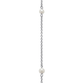 Sterling Silver Mini Bar Name with Pearls Necklace