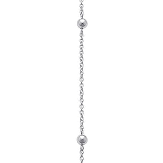 Sterling Silver Mini Bar Name with Beads Necklace