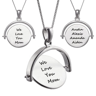 Sterling Silver Engravable Disc Large Spinner Pendant