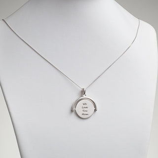 Sterling Silver Engravable Disc Large Spinner Pendant