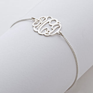 Sterling Silver Petite Monogram Adjustable Bracelet