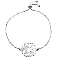 Sterling Silver Petite Monogram Adjustable Bracelet