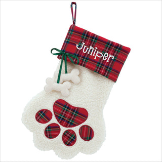 Sweet Dog Personalized Red Plaid Stocking