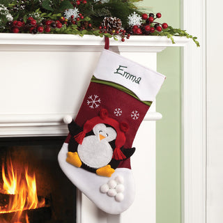 Personalized Snowcap Character Stocking - Penguin