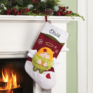 Personalized Snowcap Character Stocking - Angel