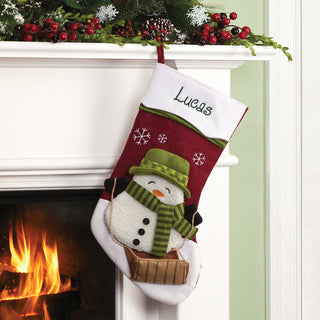 Personalized Snowcap Character Stocking - Snowman