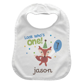 Look Who's One Personalized Birthday Bib For Him