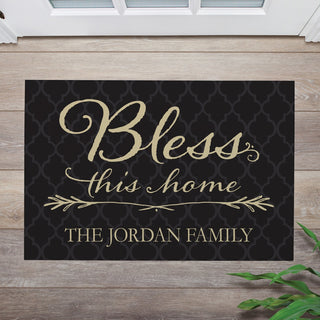 Bless This Home Personalized Doormat - 18x27 Inch, 1/8" Thin