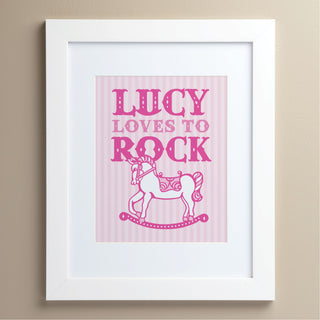 She Loves To Rock Personalized 11x14 Framed Print