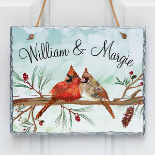 Cardinal Couple Personalized Slate