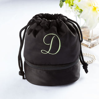 Personalized Jewelry Pouch - Green Initial