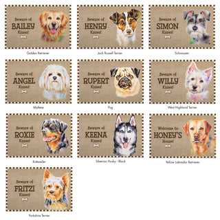 Dog Breeds Personalized Doormat - 18x27 Inch, 1/8" Thin