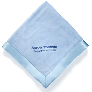New Baby Personalized Blue Baby Blanket