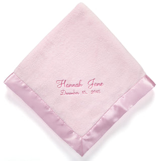 New Baby Personalized Pink Baby Blanket