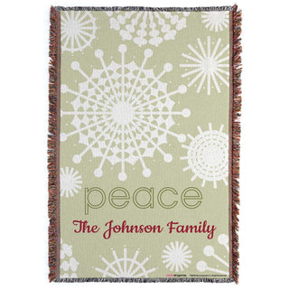 Robin Zingone Peace Personalized Fringe Throw Blanket