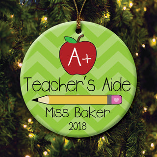 Teacher's Aide Personalized Ornament