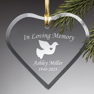 In Loving Memory Personalized Glass Ornament