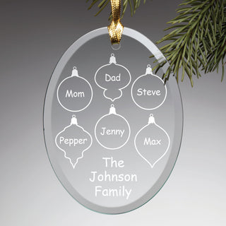 Christmas Family Personalized Glass Ornament