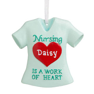 Nursing Is A Work Of Heart Personalized Ornament