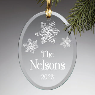 Our Family Personalized Glass Ornament