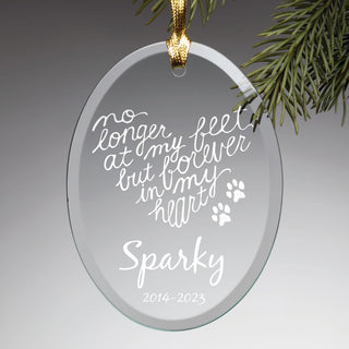 Forever In My Heart Personalized Glass Dog Ornament