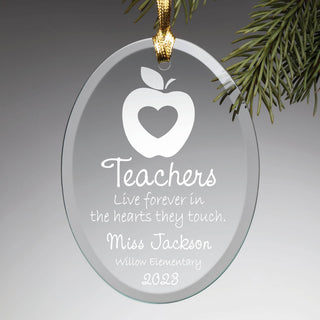 Special Teacher Personalized Glass Ornament