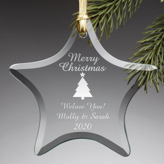 Christmas Tree Personalized Glass Ornament