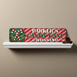 Candy Cane Crossing Personalized Street Sign